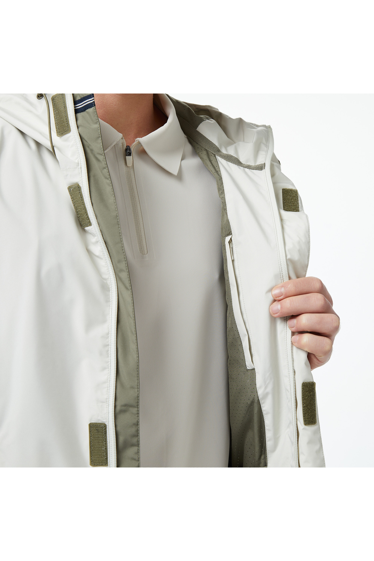 Nautica Regular Fit Kapüşonlu Su Geçirmez Erkek Gri Yağmurluk görsel 7