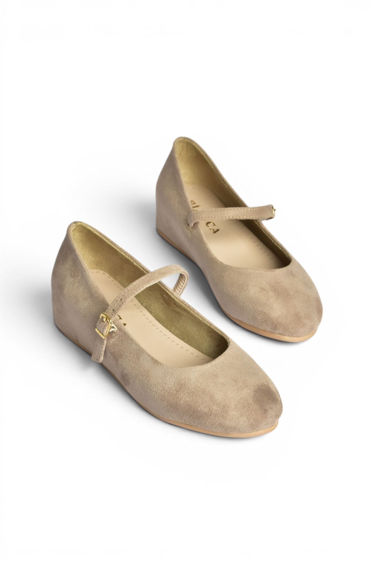 Fox Shoes Y250770702 Vizon Süet Alçak Dolgu Tabanlı Kadın Ayakkabı