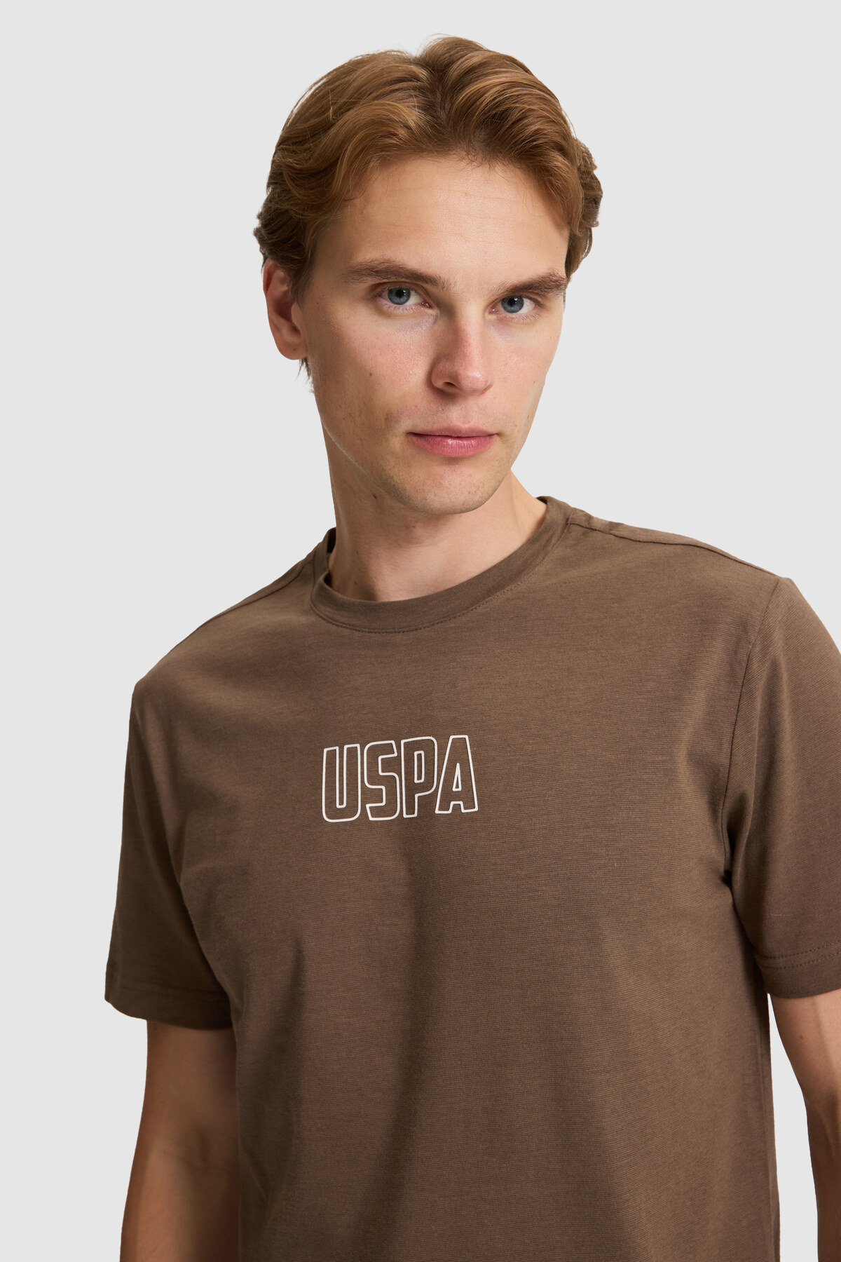 U.S. Polo Assn. Erkek Kahverengi Regular Fit Bisiklet Yaka Tişört 50327159-VR029 görsel 2