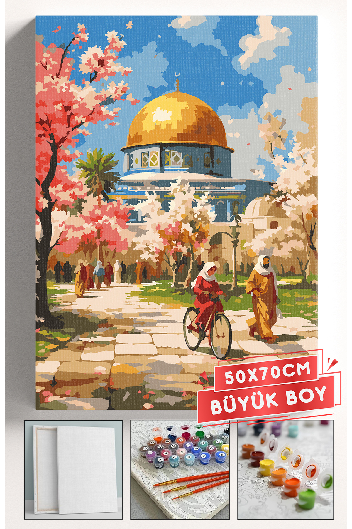Akihabara Sayılarla Boyama Hobi Seti Çerçeveli Numaralı Tuval