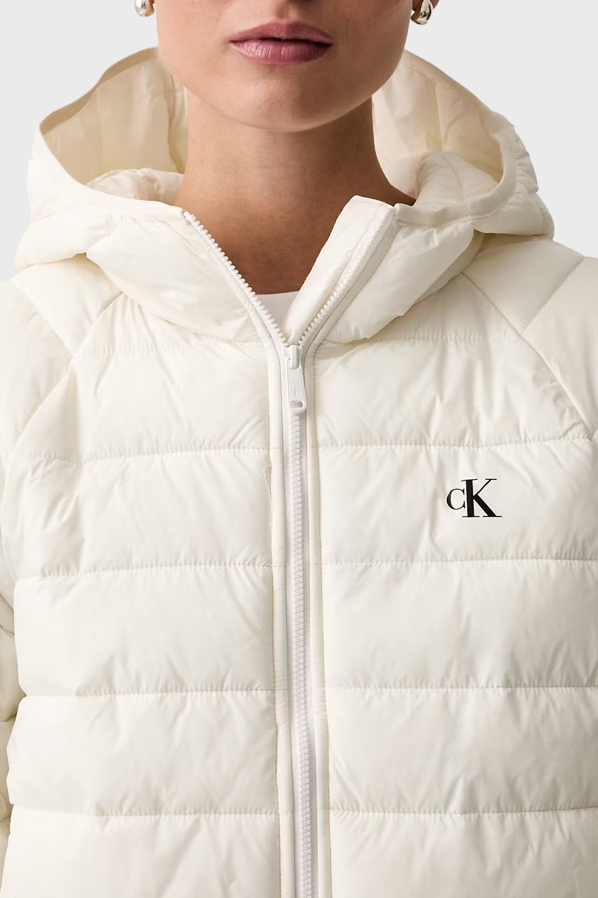Calvin Klein Kapitoneli Regular Fit Kapüşon Yaka Mont LV047G505GYAS MONT LV047G505G YAS görsel 5