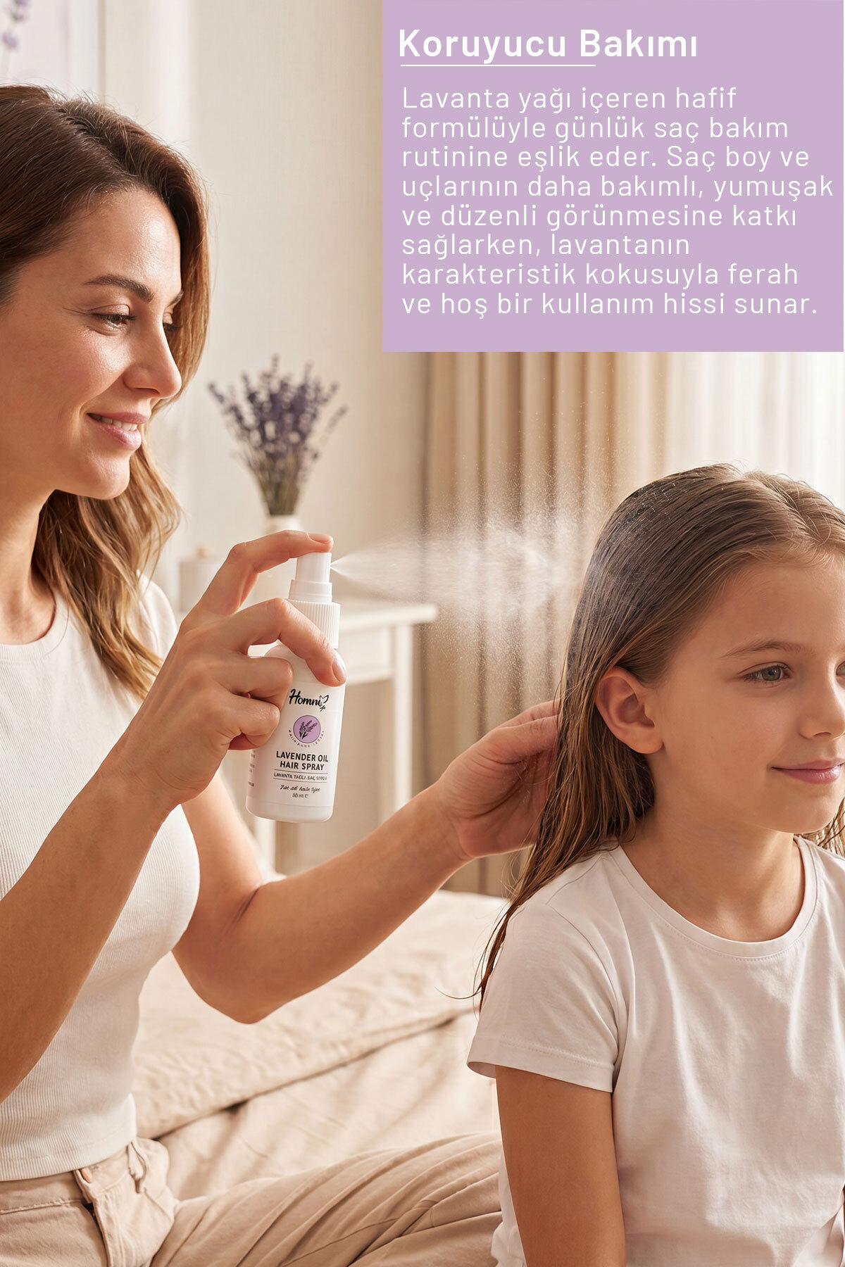 Lavanta Yağlı Durulanmayan Canlandırma Destekli Saç Bakım Spreyi 50 ml — FN2316 — تصویر 3 از 3