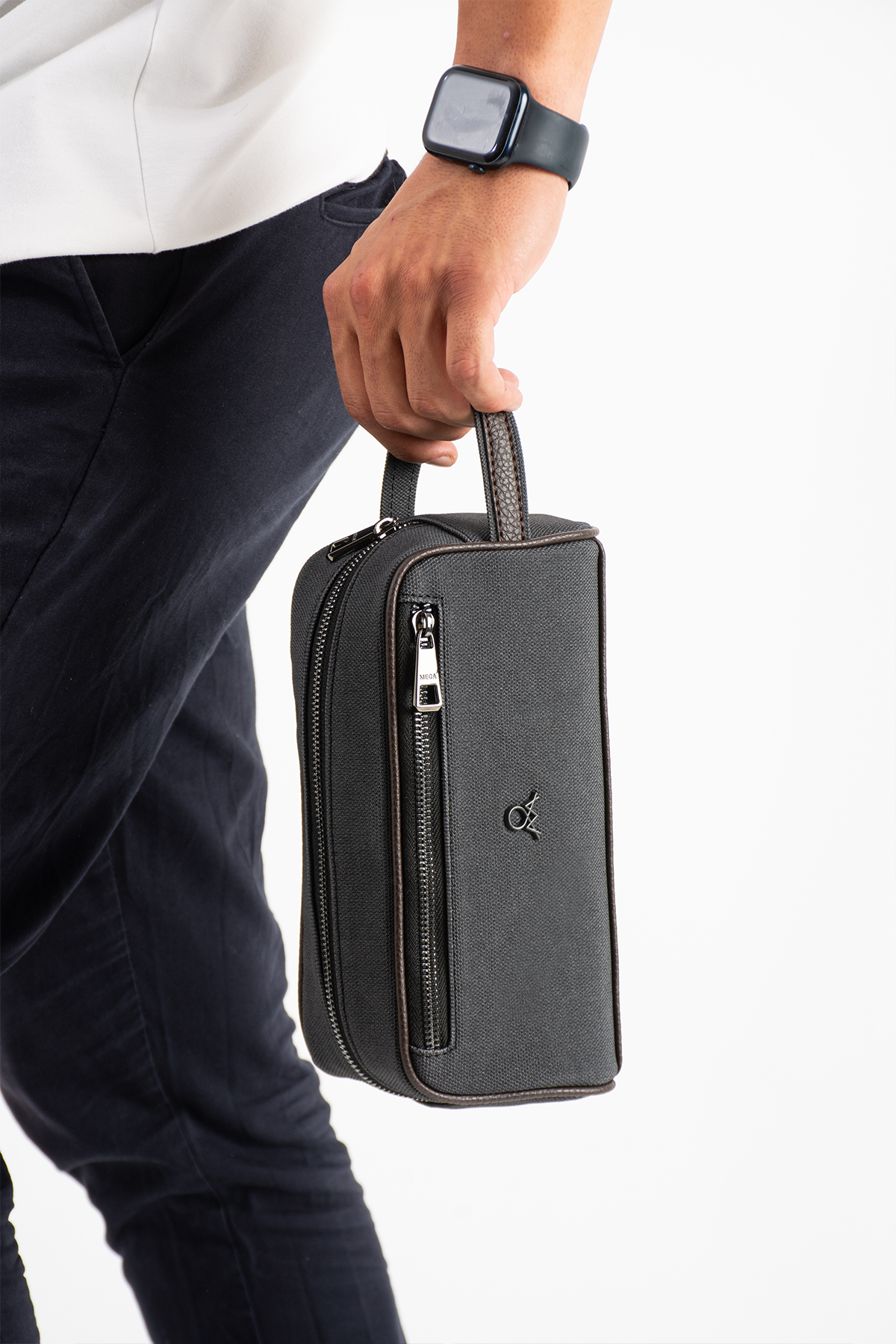 byhakan Mega 435 Erkek El Portföyü El Çantası Clutch Çanta Traş Çantası SİYAH-KAHVE görsel 2