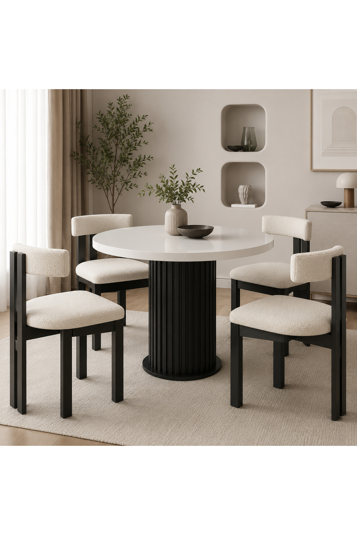 Dining table kitchen table modern bohemian table only table Round table 90dia