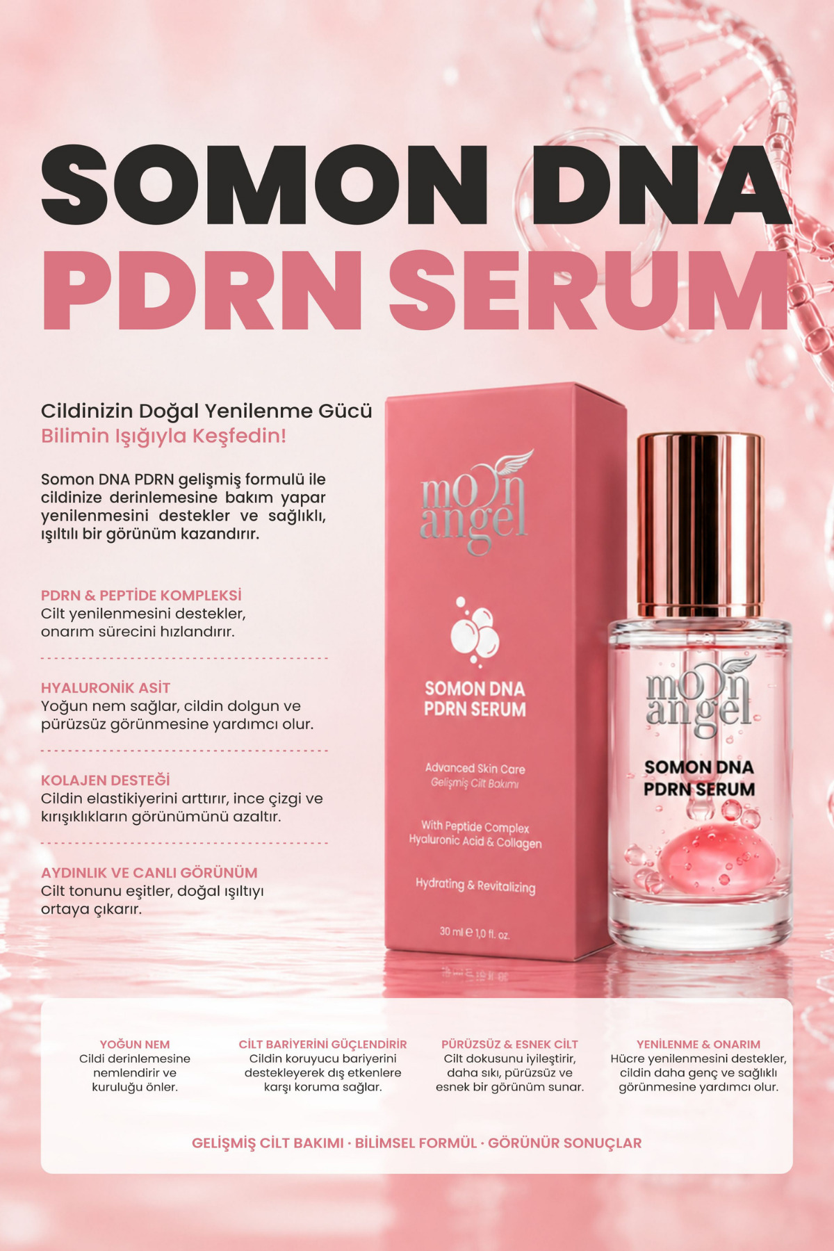 PDRN İçeren Cildi Gençleştirmeye Yardımcı Çift Fazlı Esans Serum PDRN Bounce Ball Serumu 30 mL — görsel 1