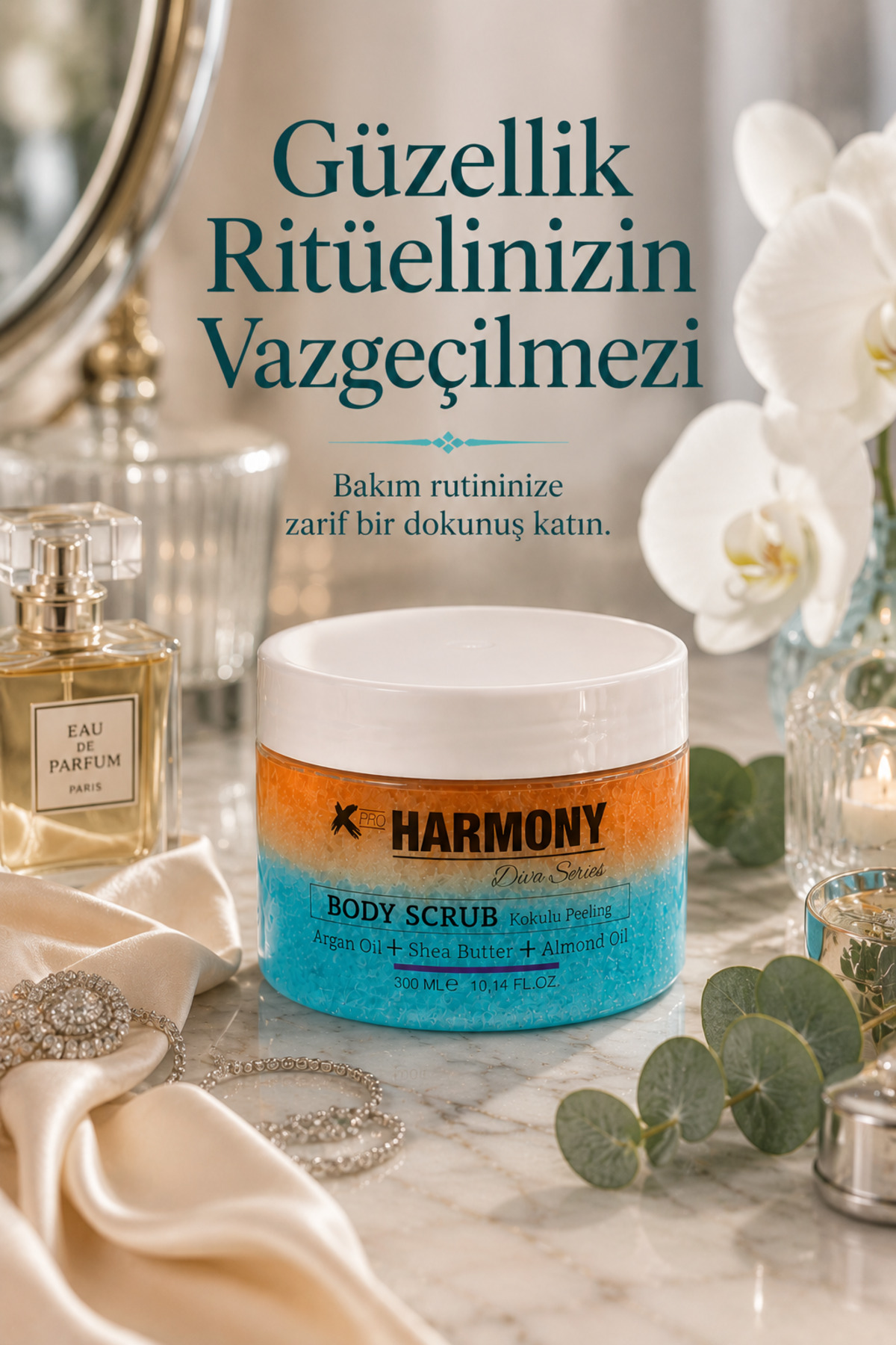 اسکراب بدن L-i-b-r-e 300 میلی لیتر | اسکراب بدن با کره شی باتر + روغن آرگان + روغن بادام — PH-BS-LIB-300 — تصویر 7 از 8