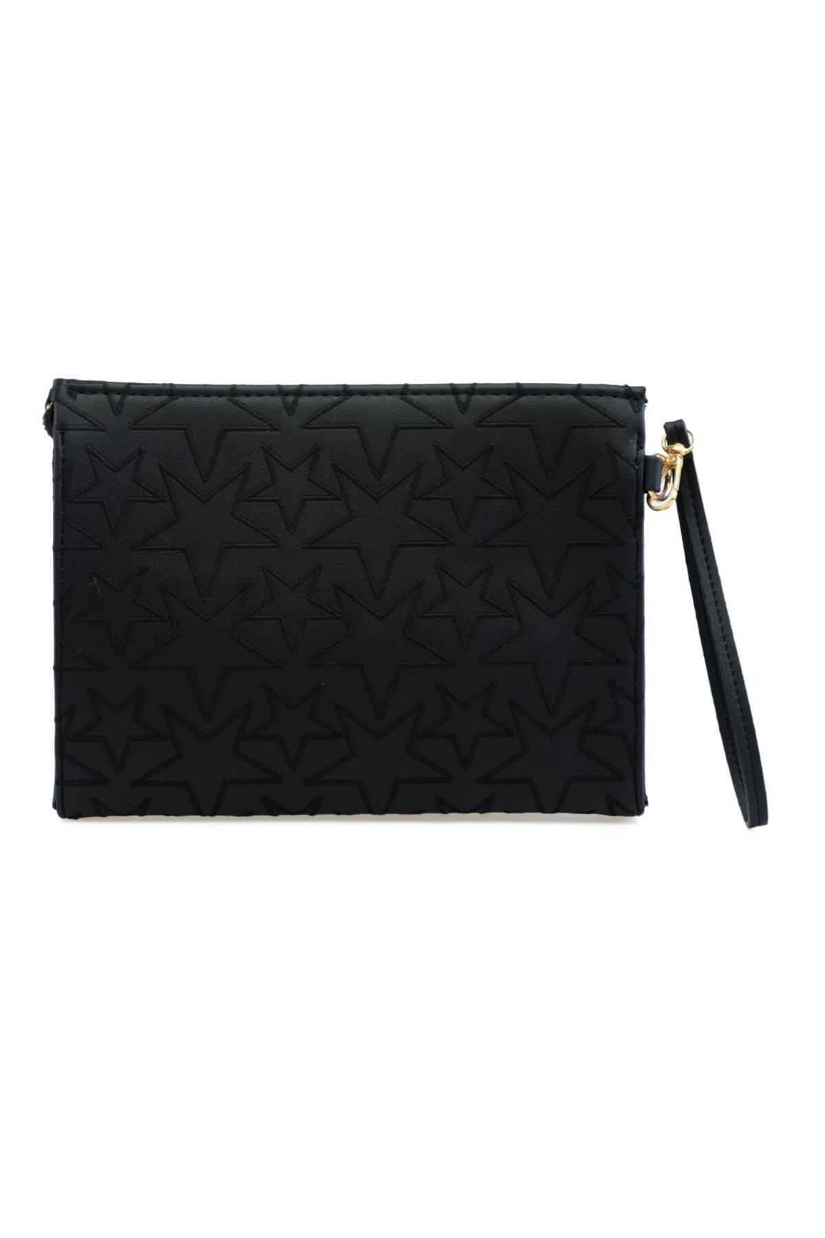 Nexora Kadın Yıldız Desenli Clutch El Çantası Şık ve Günlük Kullanım Portföy Çanta