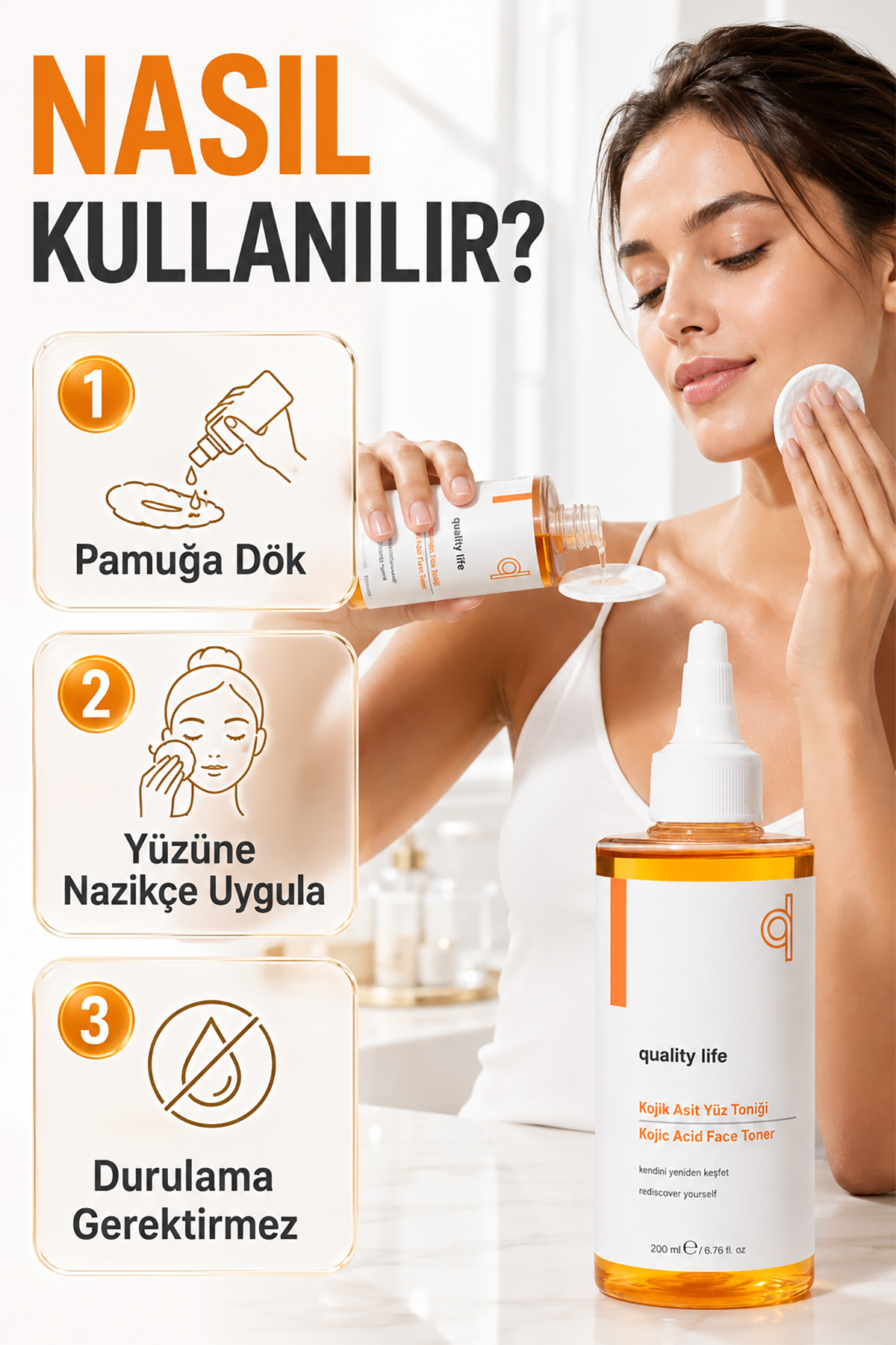 Kojik Asit Tonik 11 Aktifli Aydınlatıcı Leke ve Siyah Nokta Karşıtı Cilt Nemlendirici 200 ml — kojik-asit-tonik-sivilce-akne-karşıtı — تصویر 5 از 8