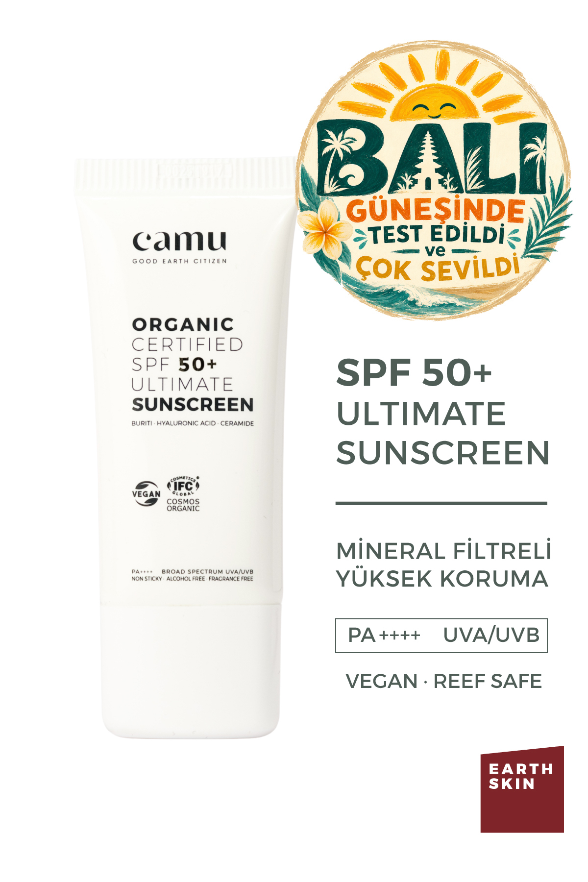 SPF50+ Mineral Filtreli Yüksek Korumalı Gözenek Dostu Antioksidan Yüz Güneş Kremi 40 mL — camu007