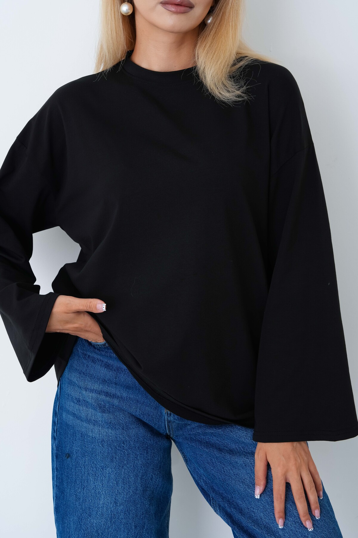 herkesemoda Kadın Tesettüre Uygun Geniş Kollu Body görsel 2