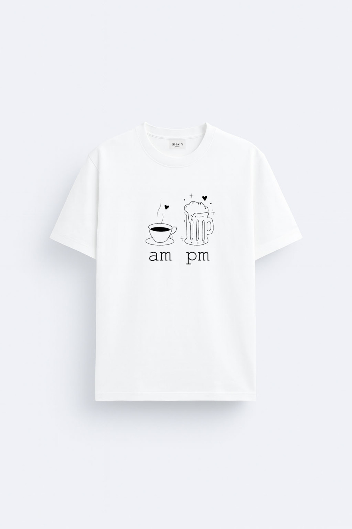 cesita Beer Coffee Printed Cotton White T-Shirt T-Shirt