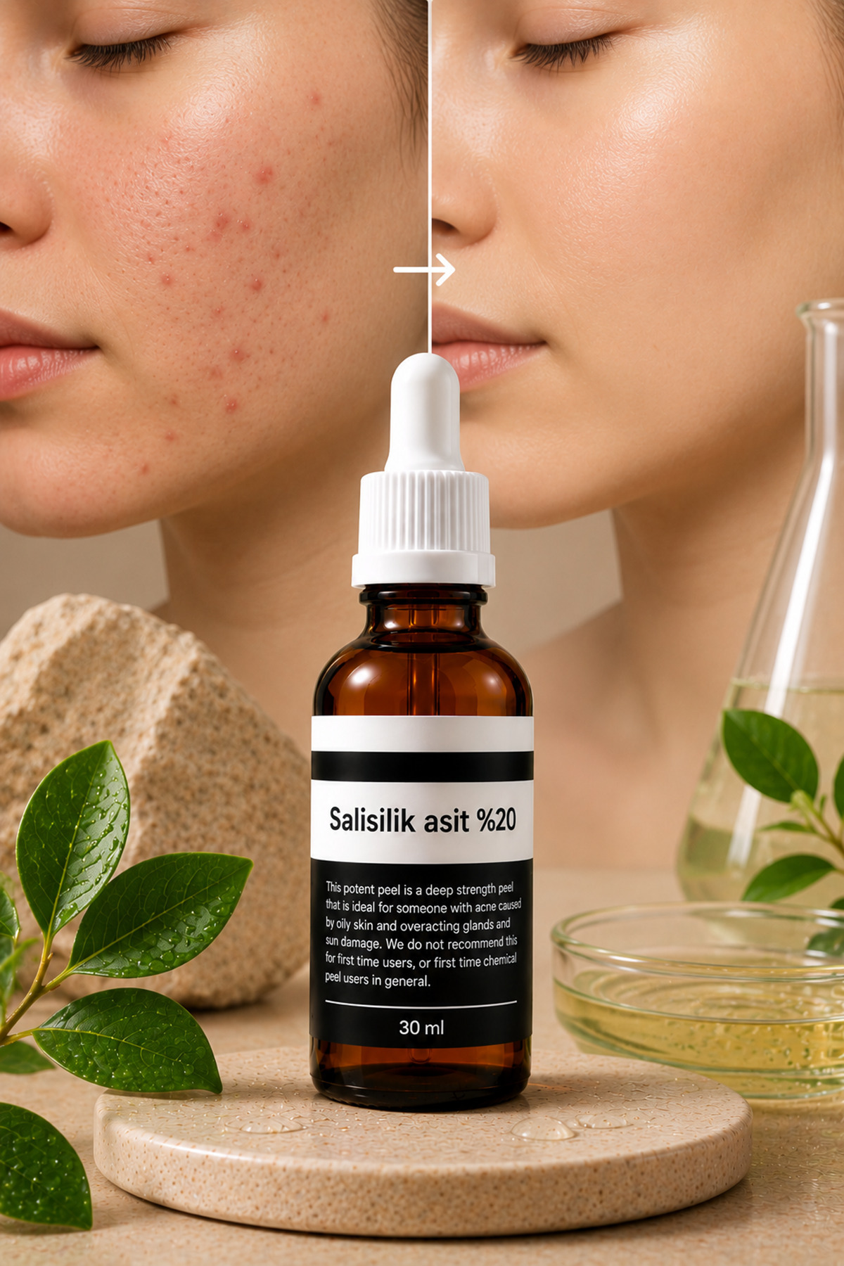Ciltte Biriken Yağı ve Ölü Deri Hücrelerini Arındıran %20 Salisilik Asit Peeling Serum ile Profesyonel Bakım — TYC96C9812C94302F707EE900 — تصویر 3 از 8