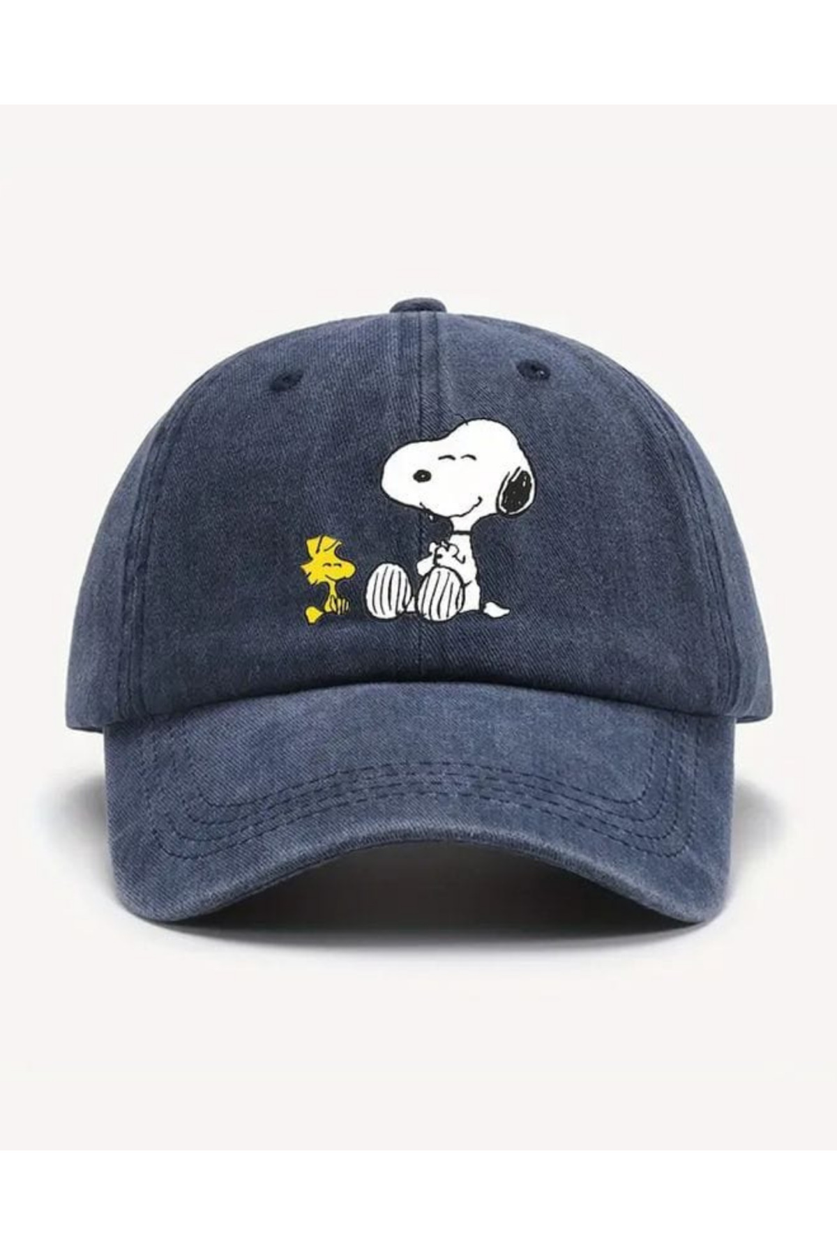 Touz Moda Yıkamalı Vintage Snoopy Baskılı Unisex Şapka