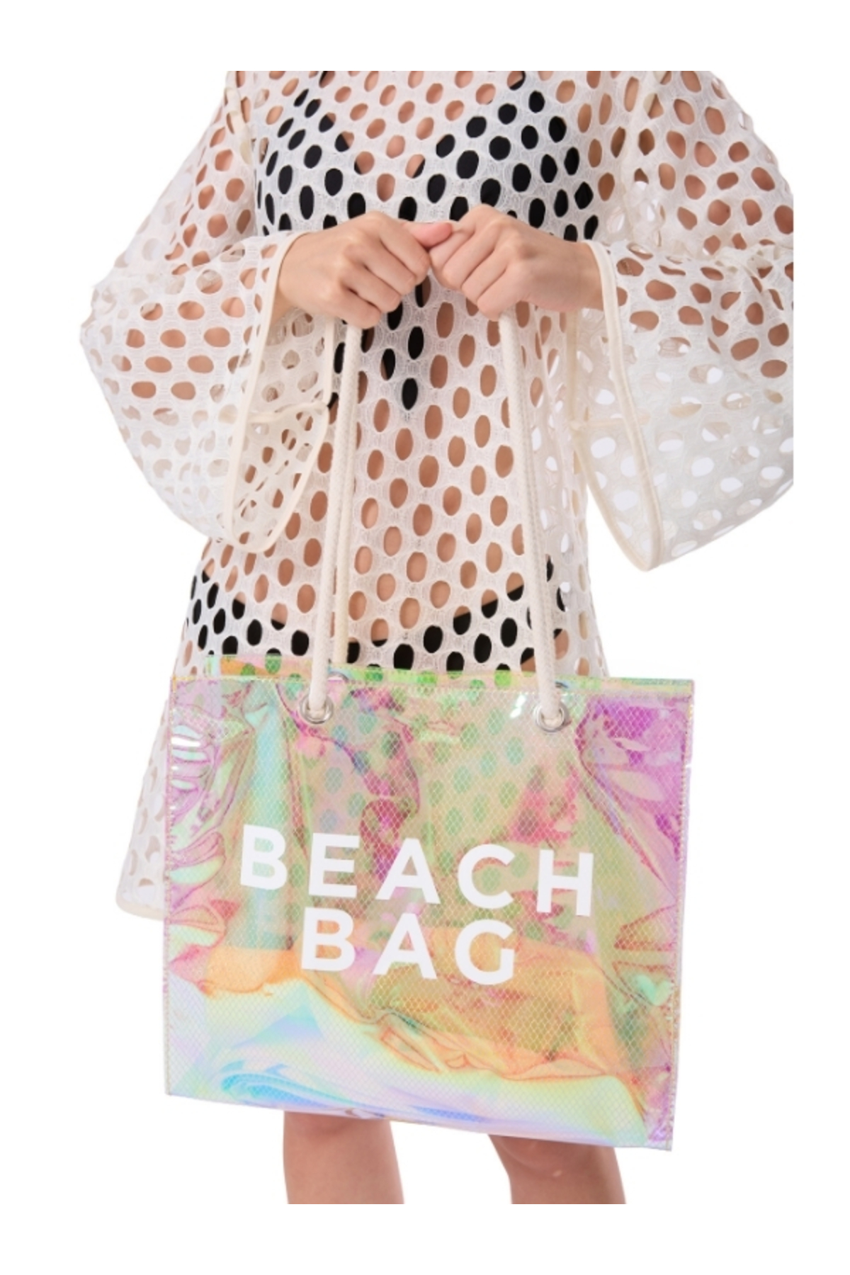 Luzza Bag Hologram Diamond Beach Bag Baskılı Plaj Çantası görsel 2