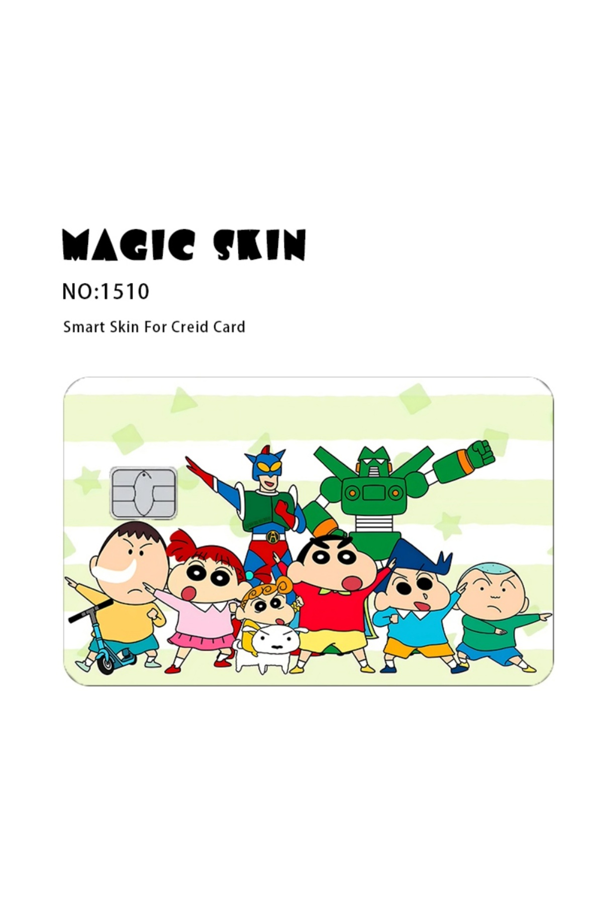 Choice Bandai 1510 Protective Crayon Shin-chan Skin Matte Stickers for Bank Card ID Card Debit