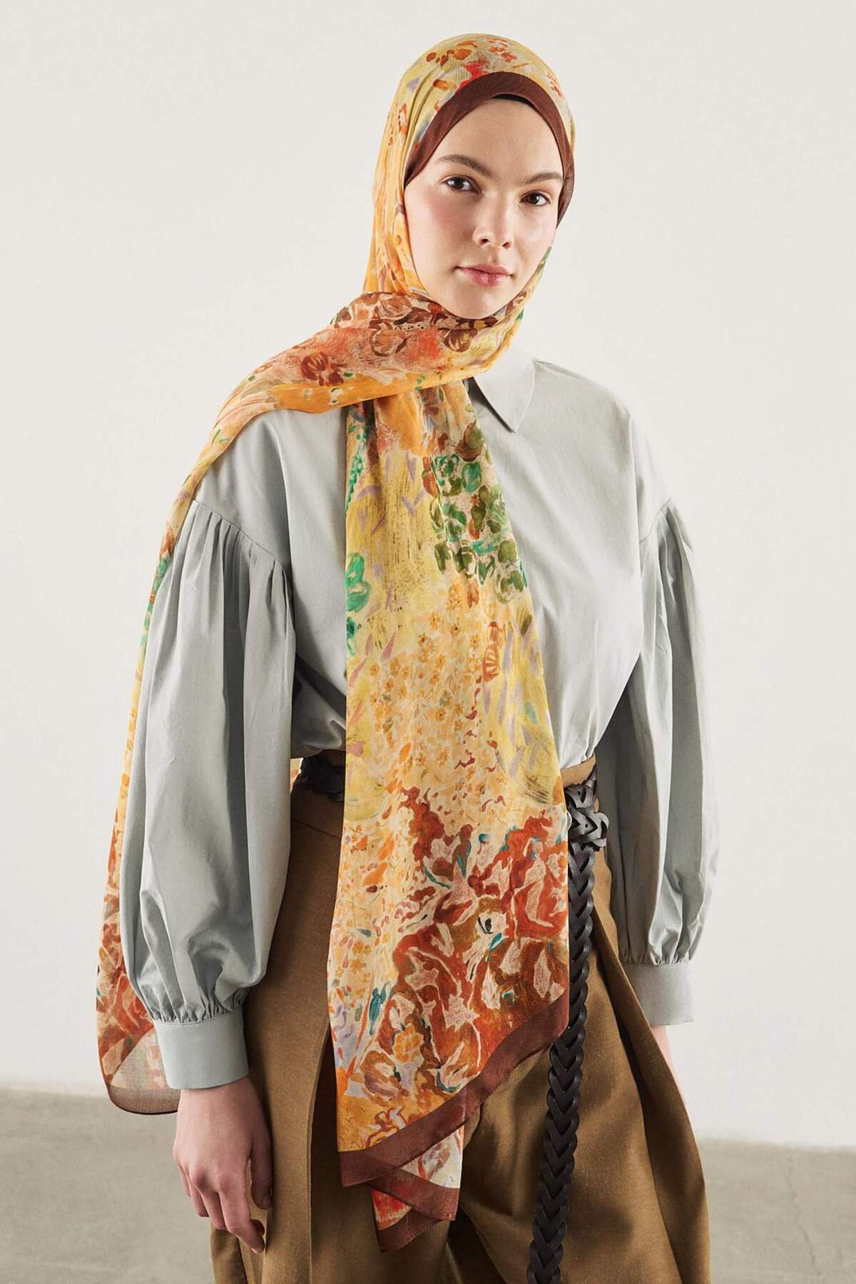 DeFacto Fresh Scarfs X Botanical Art Viskon Şal I1740AX26SM görsel 5