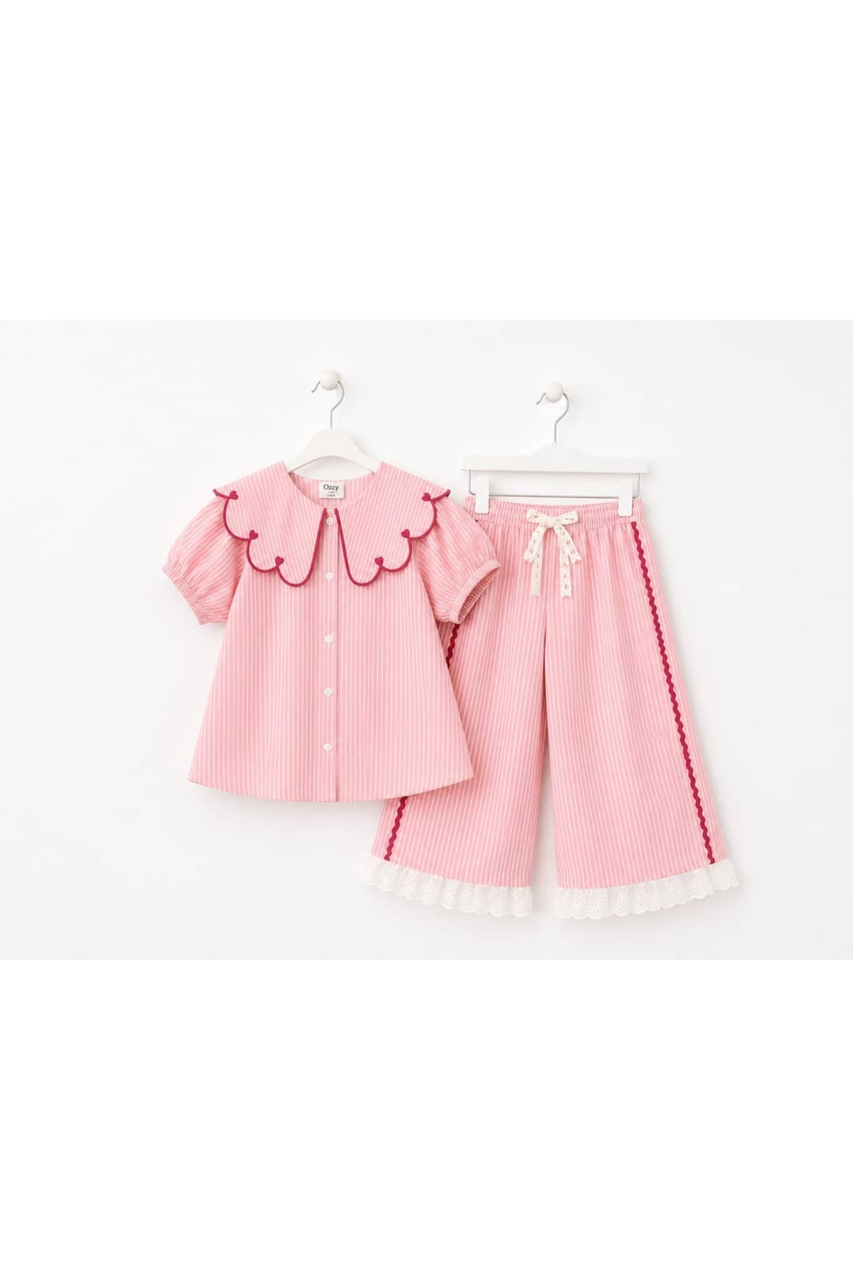 OZZY KİDS Girl's Collared Shirt & Pants Set