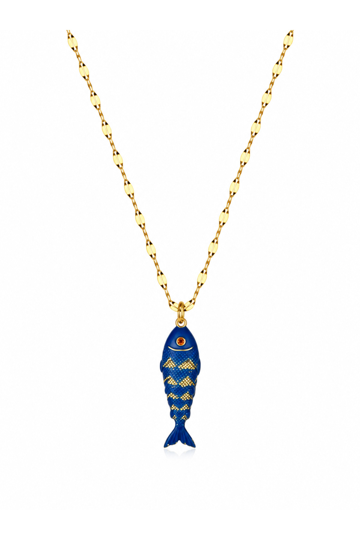Hector&Co. Jewellery Çelik Mavi Balık Figürlü Altın Renk Kadın Kolye