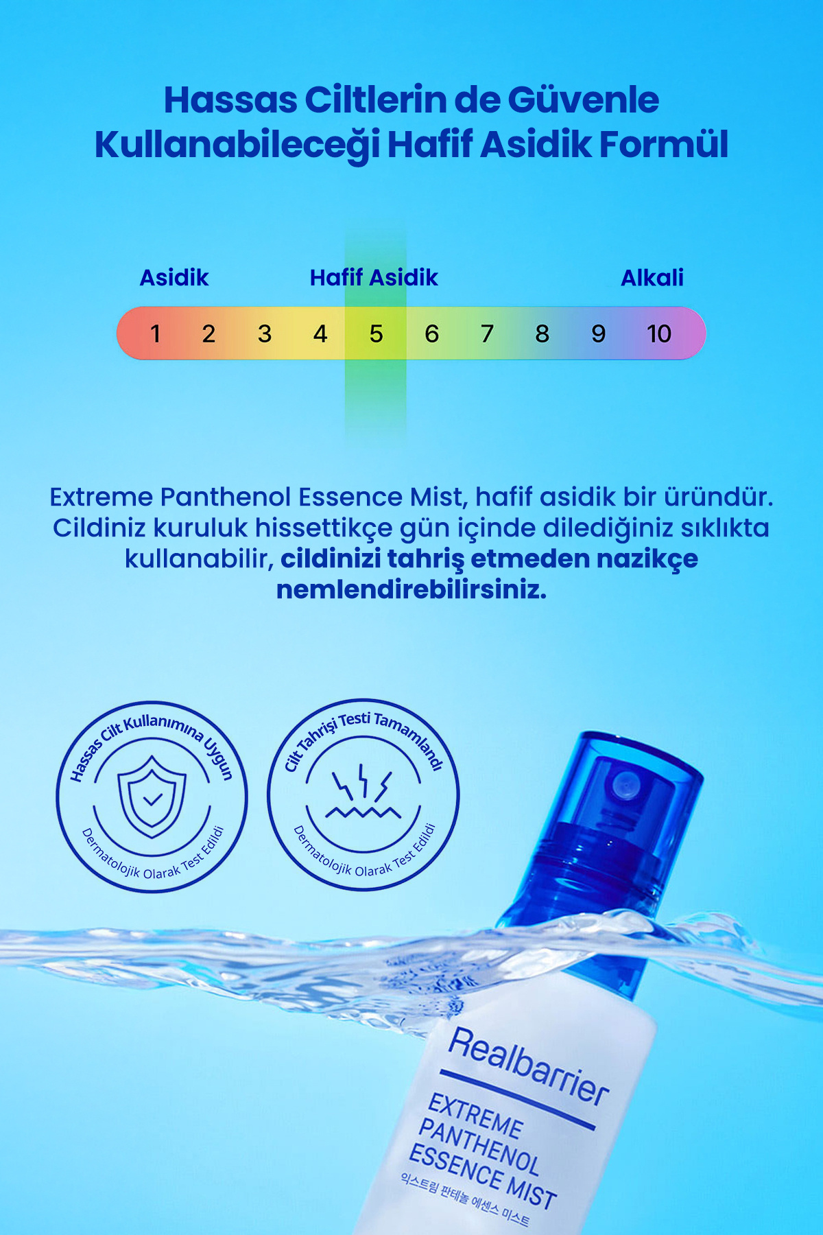 Pantenol İçerikli, Nemlendirici Nazik Esans Mist REALBARRIER Extreme Panthenol Essence Mist — 9766 — تصویر 8 از 9