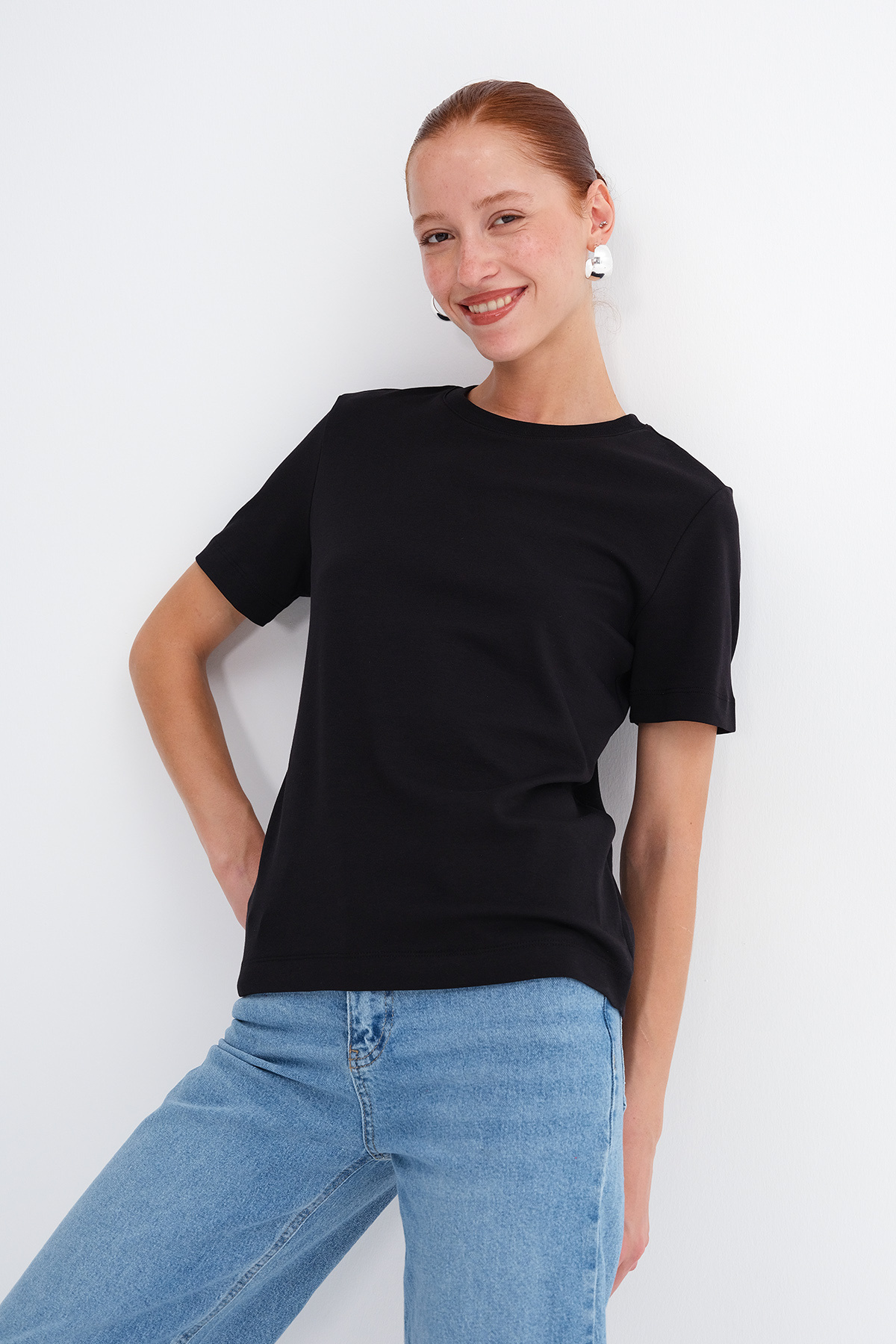 Addax Bisiklet Yaka Basic T-shirt P05040 - Fiyatı, Yorumları