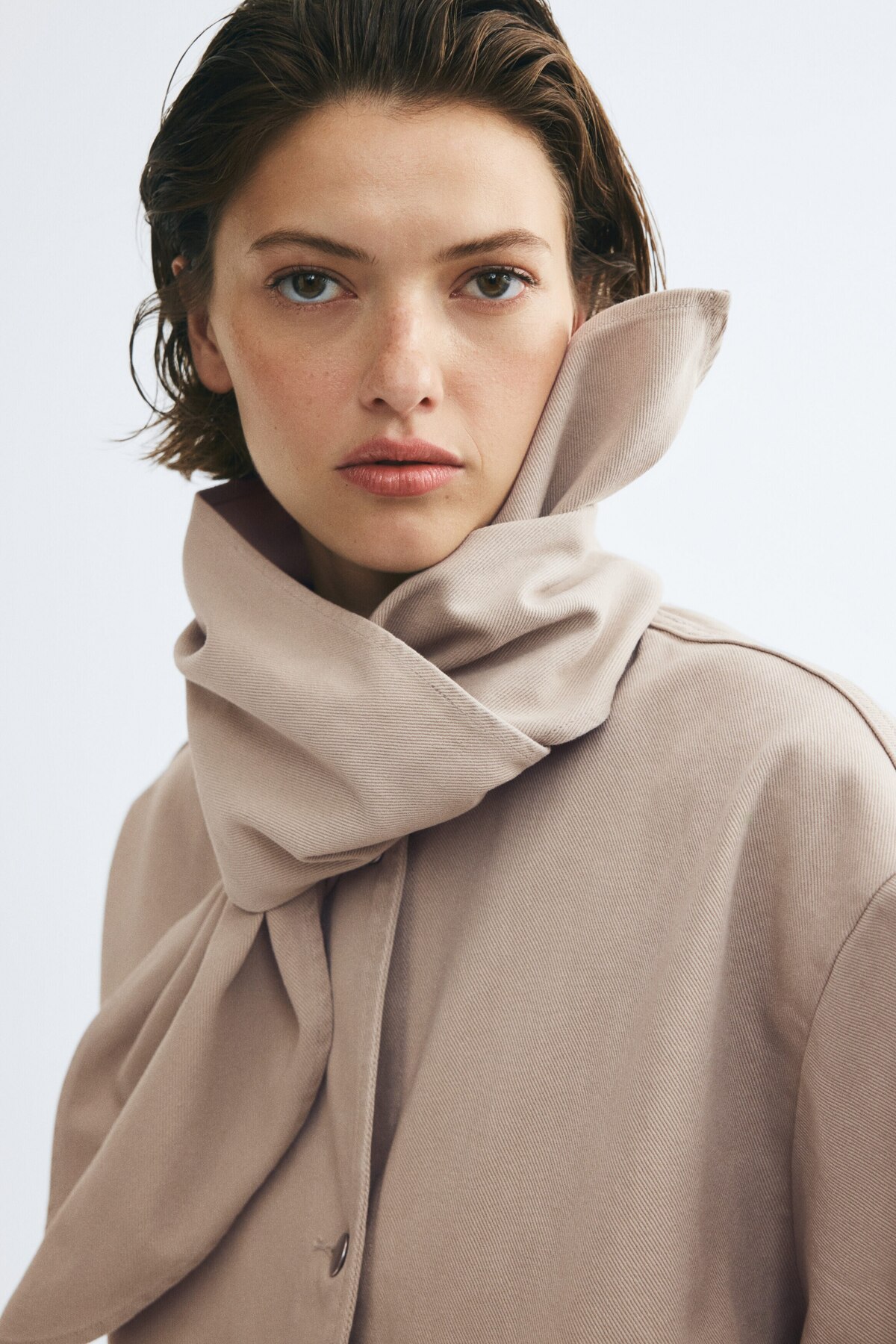 H&M Şal Yakalı Gabardin Ceket görsel 3