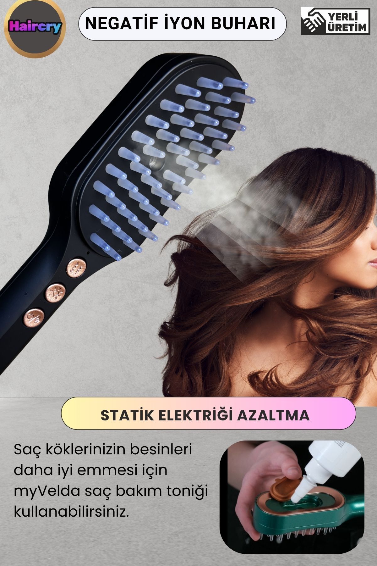 Velda Tech Haircry Evde Profesyonel Bakım 3'ü 1 Arada Buharlı Saç Bakım Cihazı - Soğuk Buhar & Işık — Tekil — تصویر 4 از 9