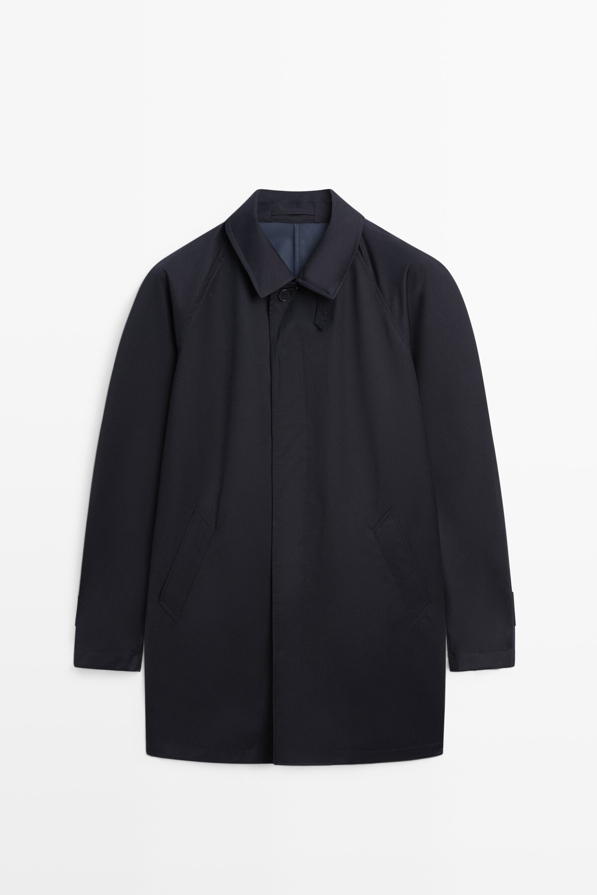 Massimo Dutti %100 yün trençkot görsel 5