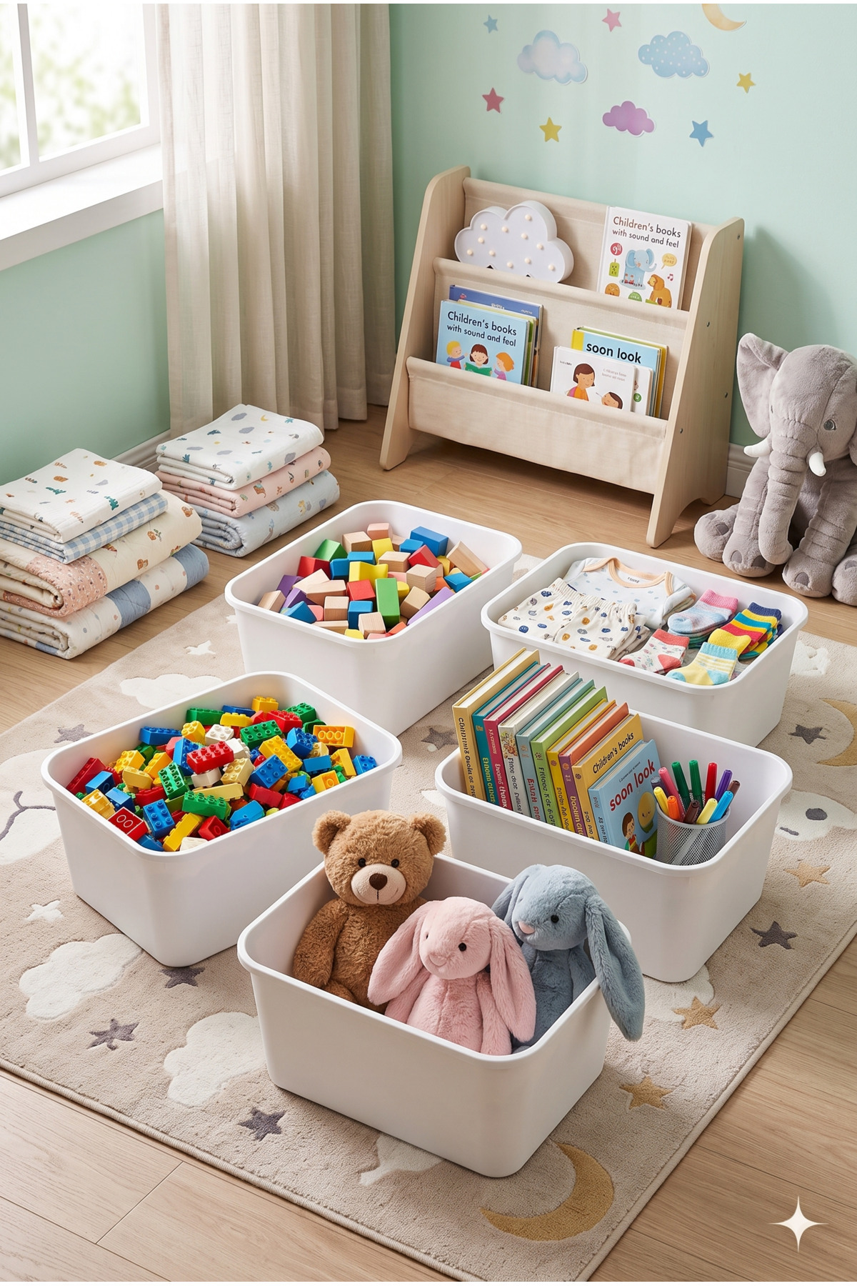 decosense 5 Adet Beyaz Büyük Boy 17 Litre 40x30x20 cm Oyuncak