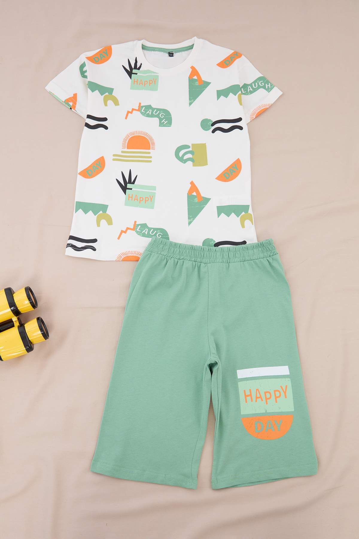 Trendyolmilla Kids Yeşil Baskılı Örme Alt - Üst Takım TKDSS26AU00108