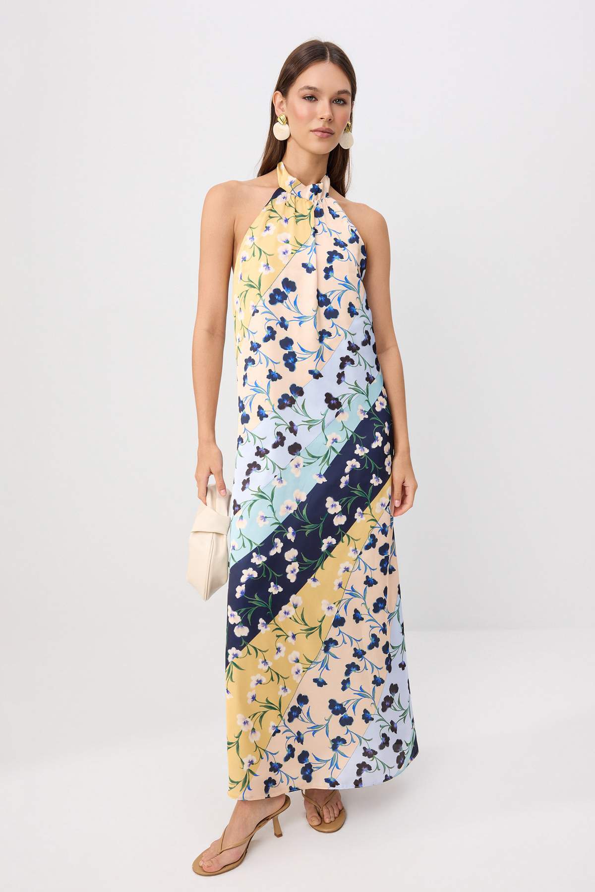 Trendyolmilla Çok Renkli Çiçekli Maxi Dokuma Elbise TWOSS26EL00690