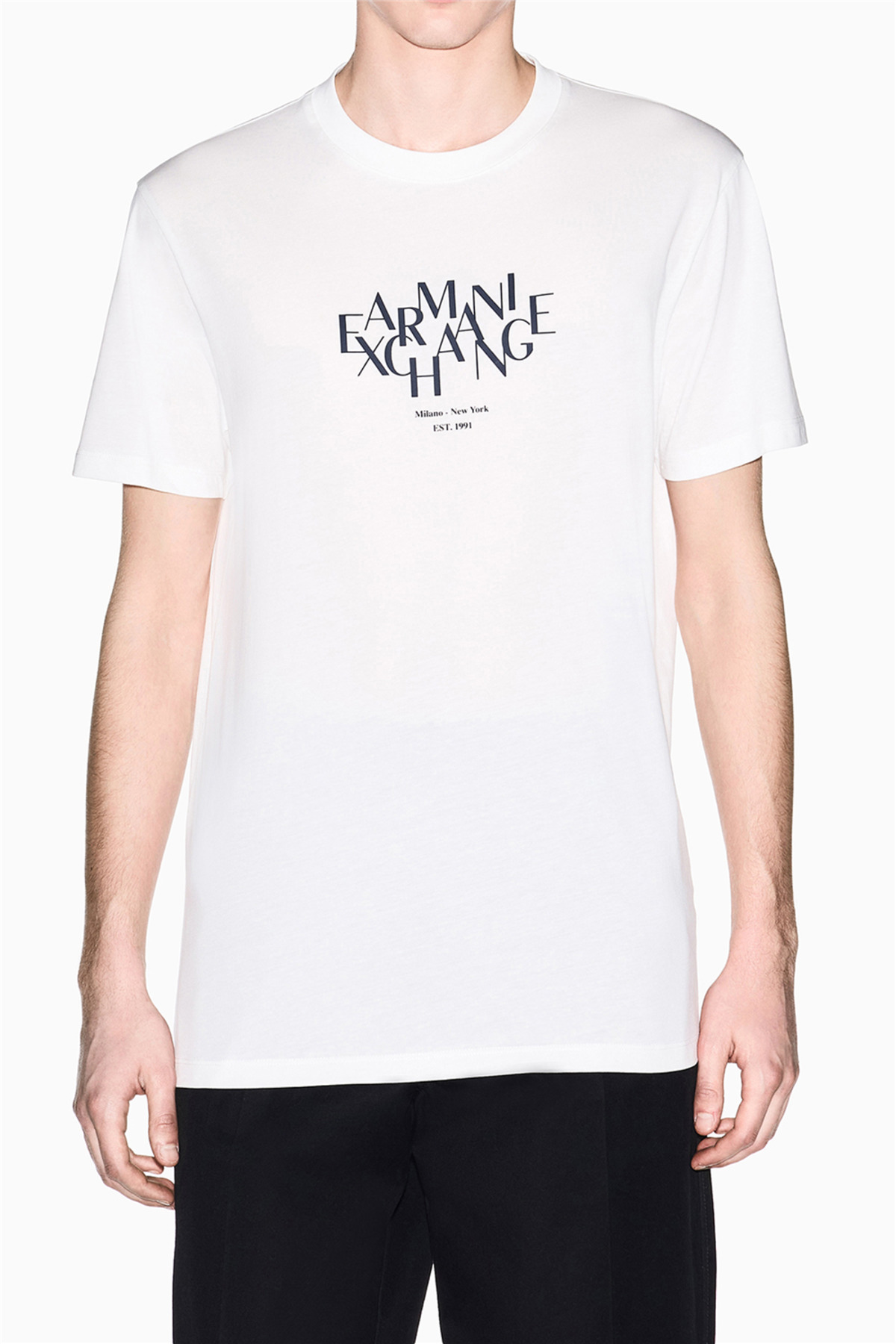 تی‌شرت یقه گرد مردانه سفید آرمانی اکسچنج تی شرت Armani Exchange