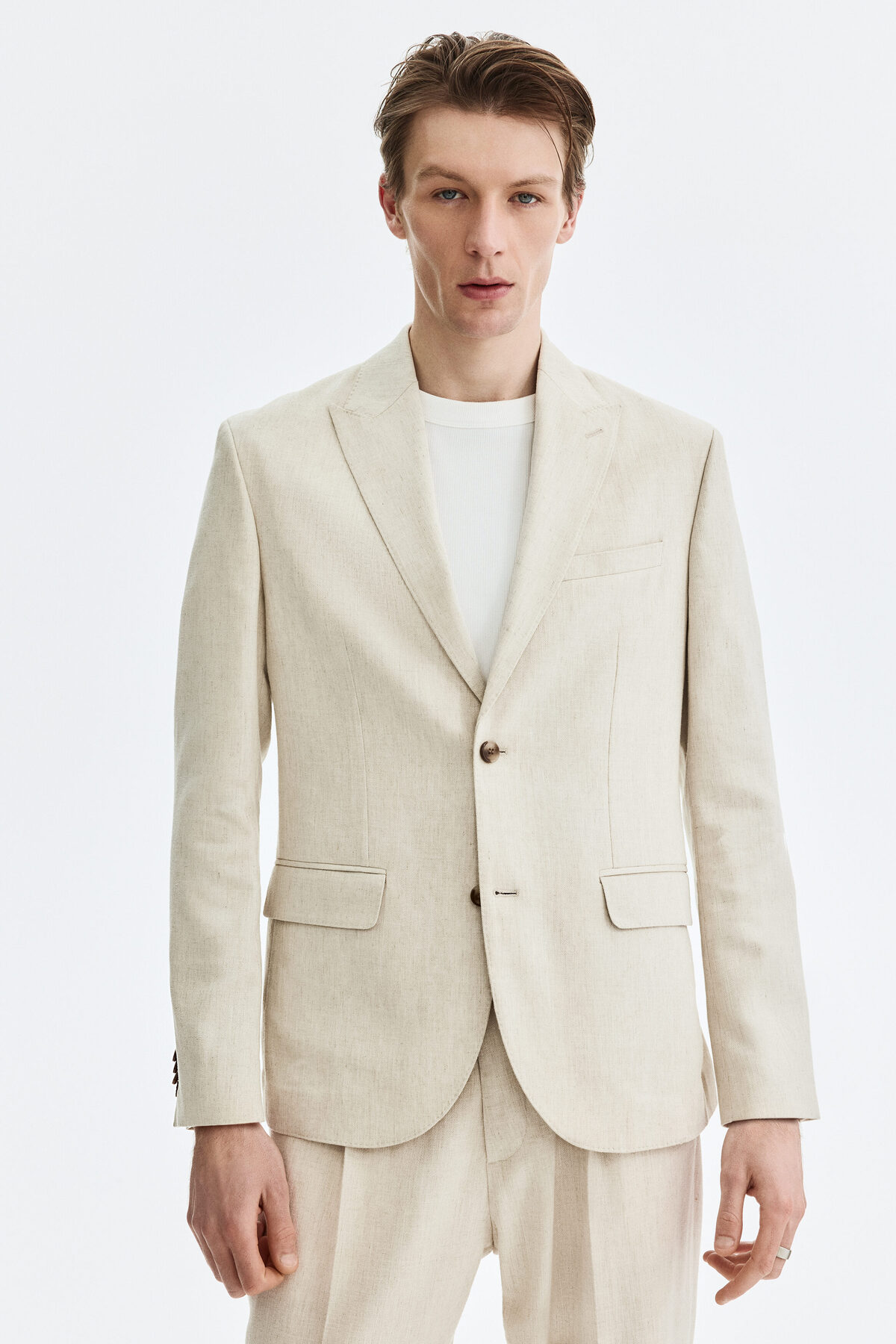 ژاکت ترکیبی کتانی سایز معمولی اچ اند ام کت بلیزر H&M