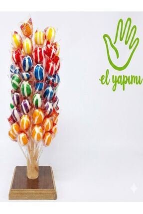 Honey Candy Balcı Şekerleme Top Şeker El Yapımı 100 Adet (Çizgili Her Renk Ay...