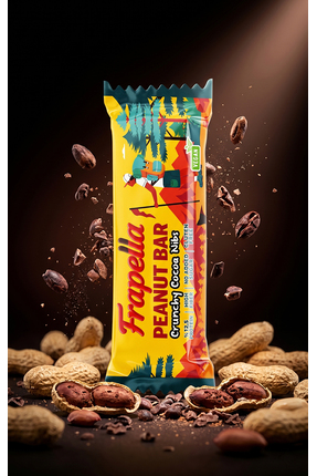 Frapella Kakao Nibs Ve Kakaolu Yer Fıstık Barı Vegan 40 Gr. x 12 Adet