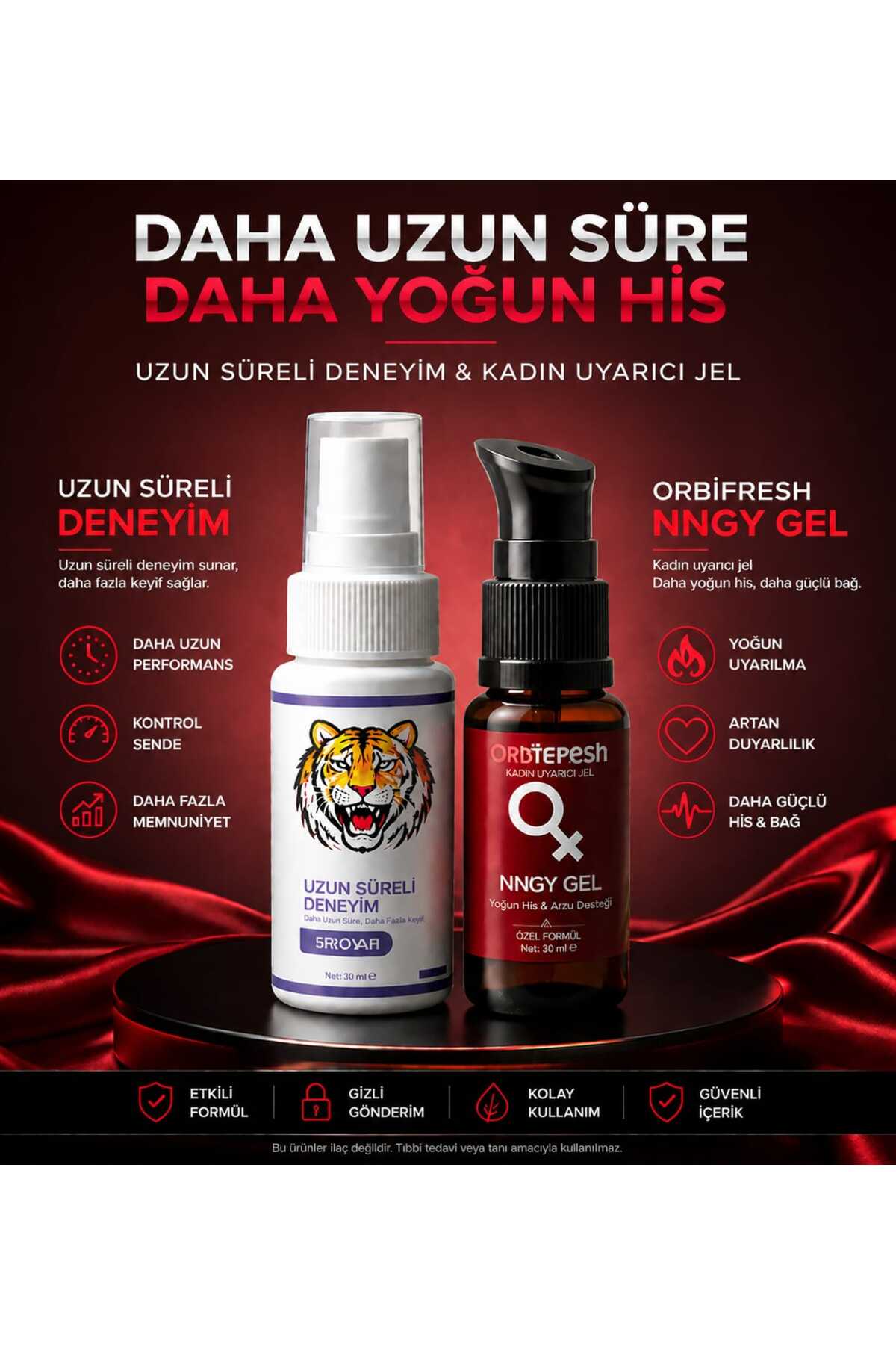 ORBIFRESH Erkek Uzun deneyim 60 ML Sprey Kadın uyarıcı jel 30 ML i