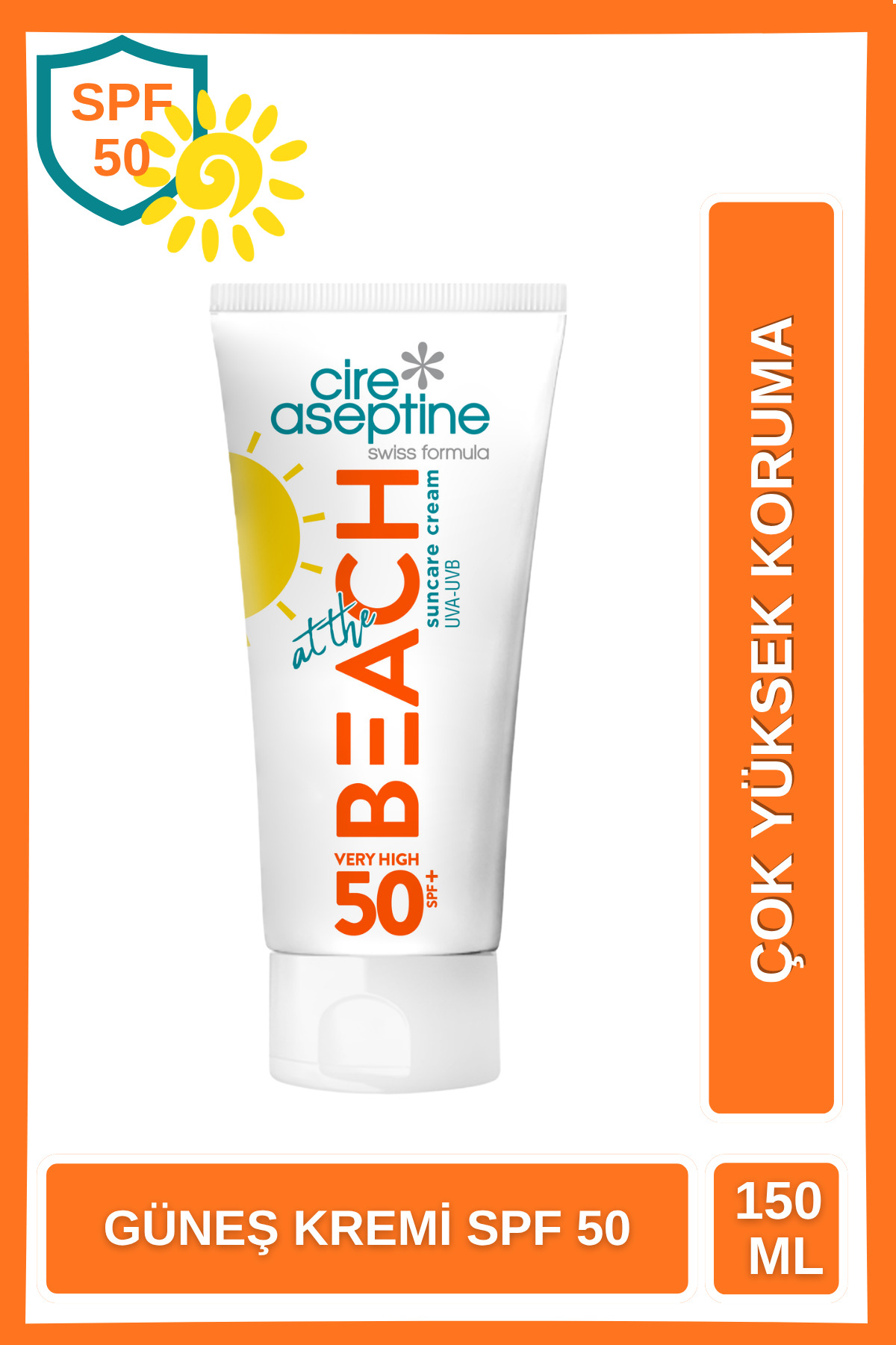CIRE ASEPTINE At The Beach Güneş Kremi Very High 50+ SPF 150 ml