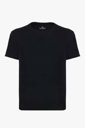 Tudors Unisex Slim Fit Dar Kesim %100 Pamuk Yumuşak Dokulu Siyah Bisiklet Yak...
