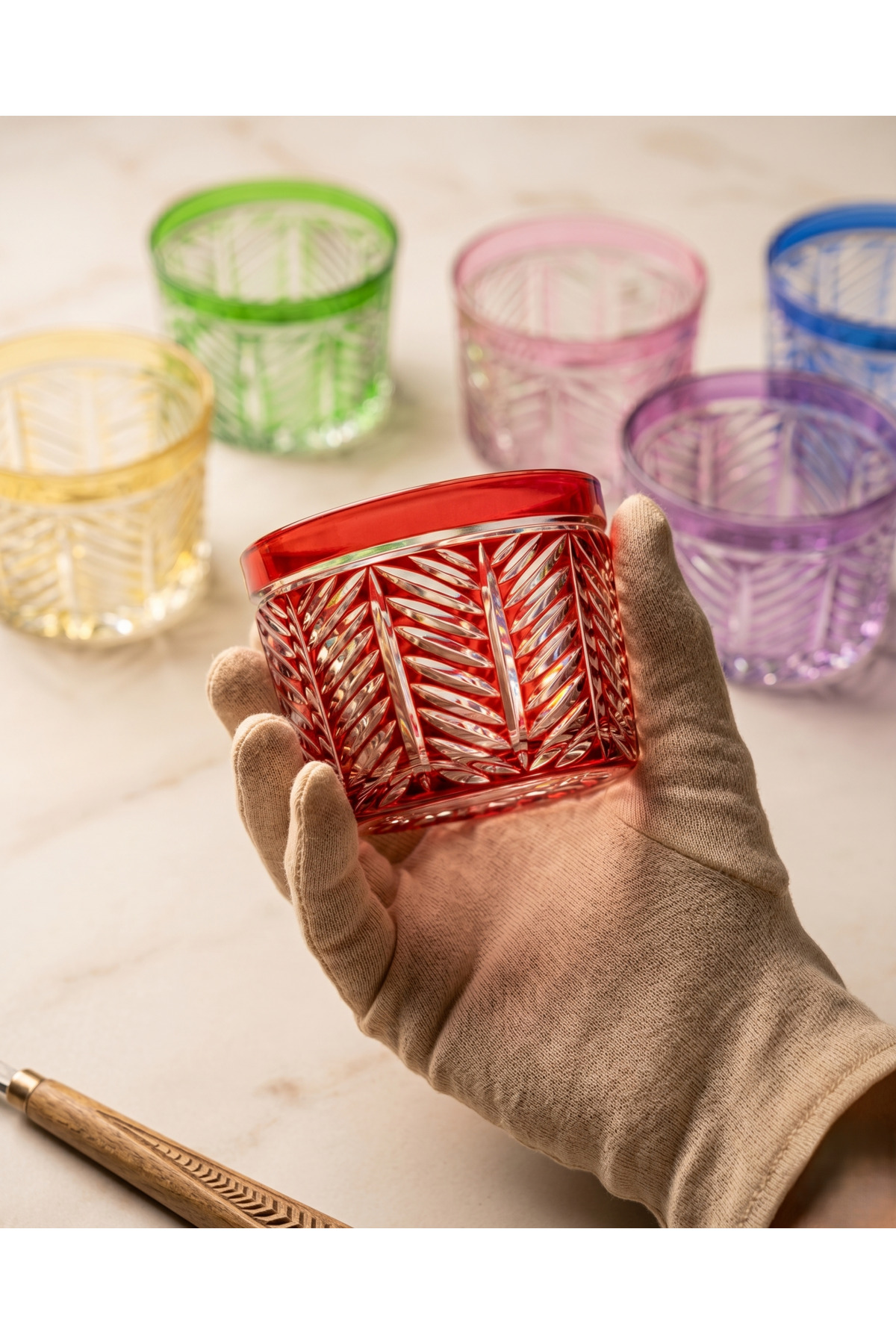 Crystal Cut Decor 6-Piece Palm Snack Bowl, Nuts, Presentation