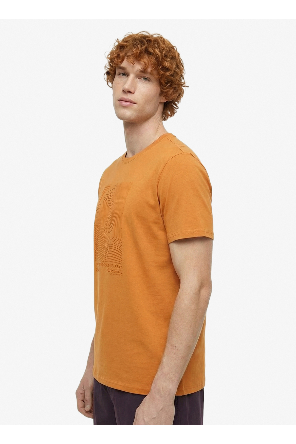 Discovery Expedition Turuncu Erkek Bisiklet Yaka Relaxed Fit T-Shirt D6SM-TST3759 görsel 3