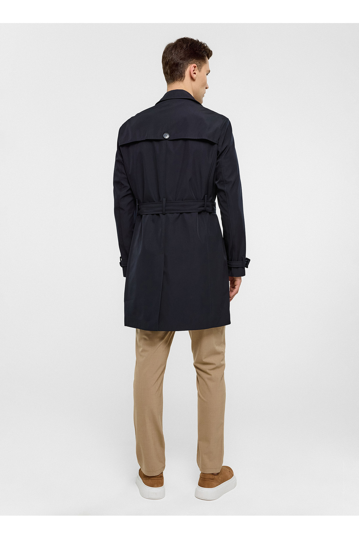 Back And Bond Lacivert Regular Fit Trençkot