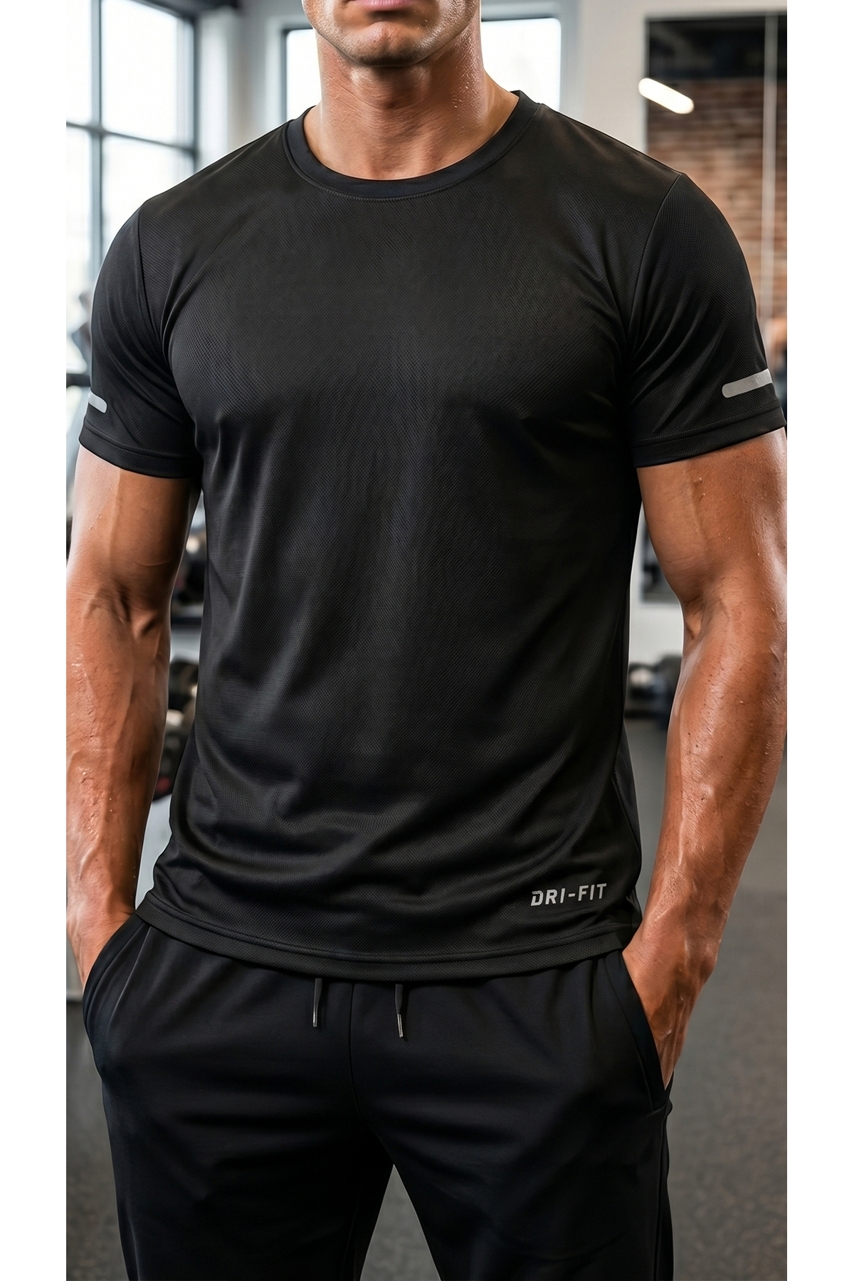 Men's Moisture Absorbing Quick Dry Athletic Technical Performance Sports T-shirt