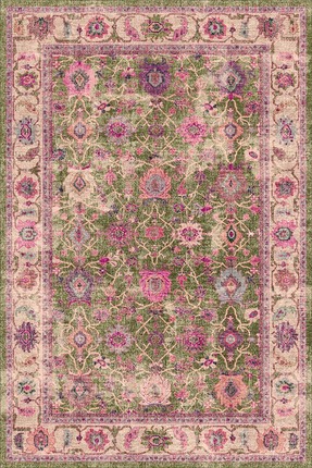 Rose'n Home Arte VN009 Vintage Klasik Desenli Dekoratif Şönil Halı Salon Kori...