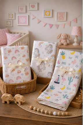 Pico Baby Çok Amaçlı Müslin Örtü /3'lü Set / %100 Pamuk / Oeko-teks Sertifika...