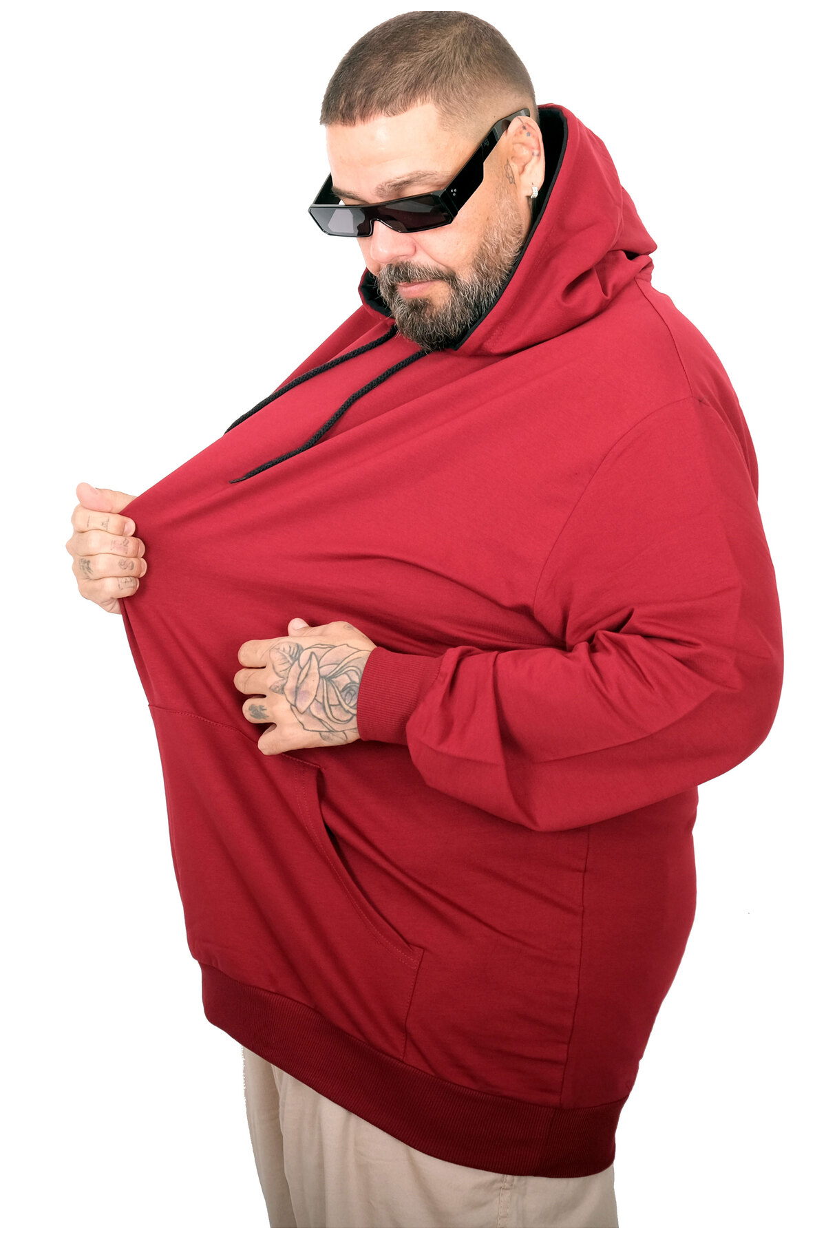 ModeXL Mode XL Büyük Beden Eşofman Üstü 2ip Basic 20569 Bordo görsel 3