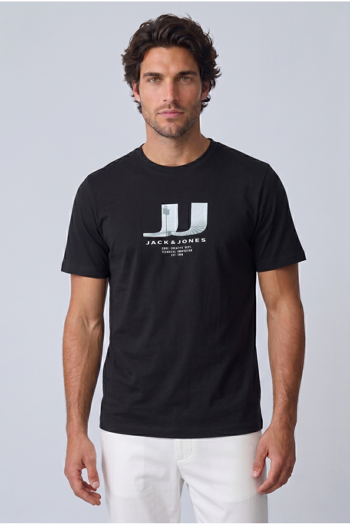 Men's Chest Logo Printed T-Shirt- Dust
