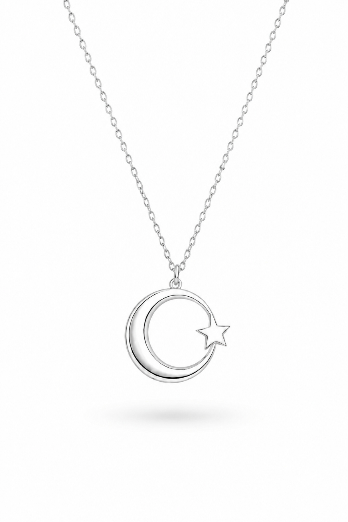 Women's Necklace with Special Box - Moon Star Special Design Turkish Flag Women's Necklace