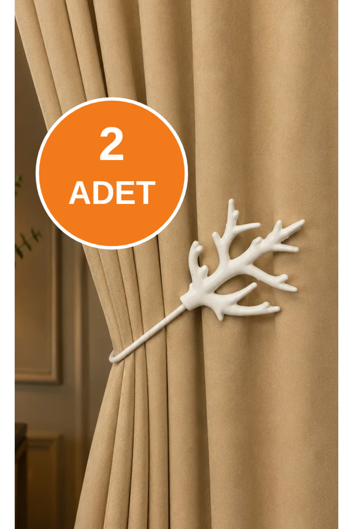 2-Piece Set -Decorative Coral Drawstring Background Curtain Holder No Drilling & Screws Practical Use