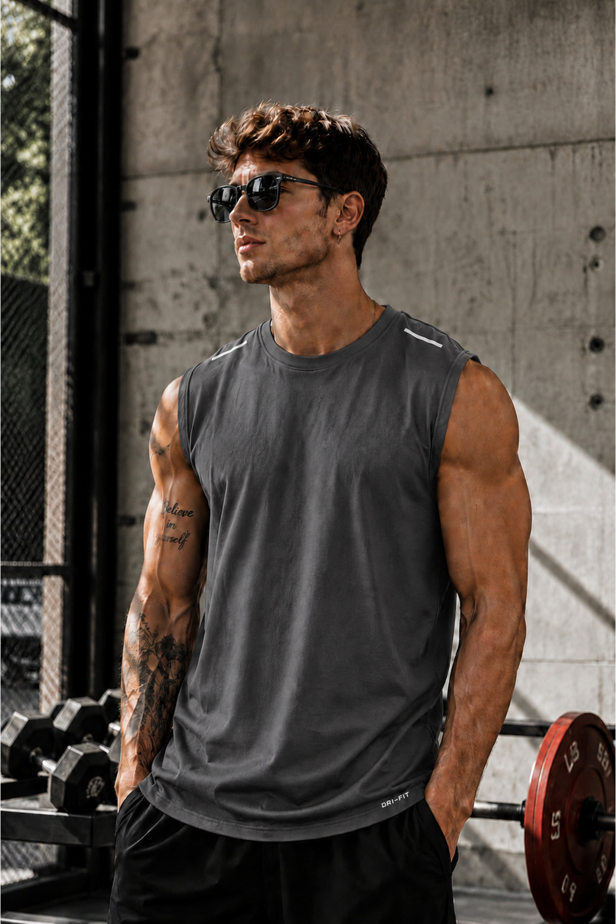 Men Moisture Absorbing Quick Dry Athletic Technical Performance Athlete Zero Sleeve T-shirt Gym 108