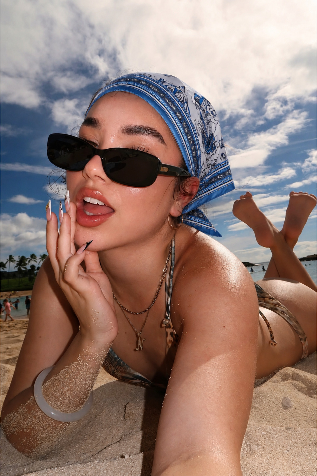 Women's Patterned Bandana Scarf 50x50cm