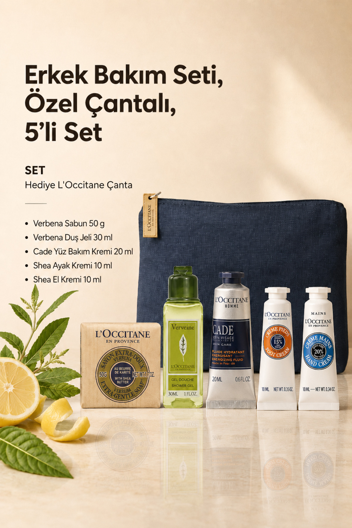 L'Occitane Erkek Bakım Seti, Özel Çantalı, 5'li Set - Fiyatı